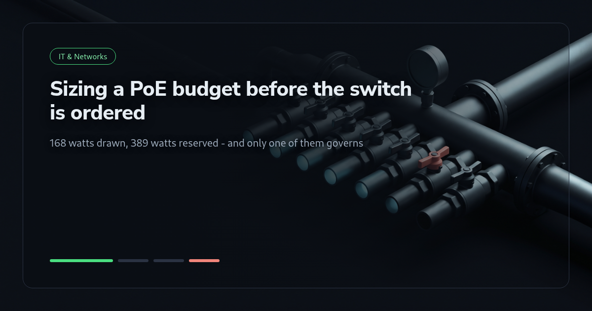 Tutorial: Sizing a PoE Budget Before the Switch Is Ordered