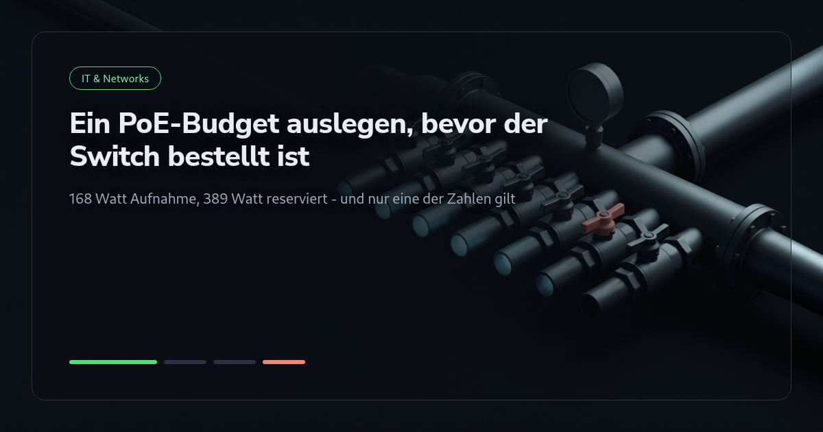 Tutorial: Ein PoE-Budget auslegen, bevor der Switch bestellt ist