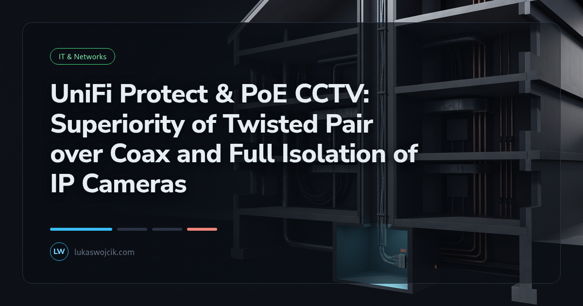 UniFi Protect & PoE CCTV: Superiority of Twisted Pair over Coax and Full Isolation of IP Cameras