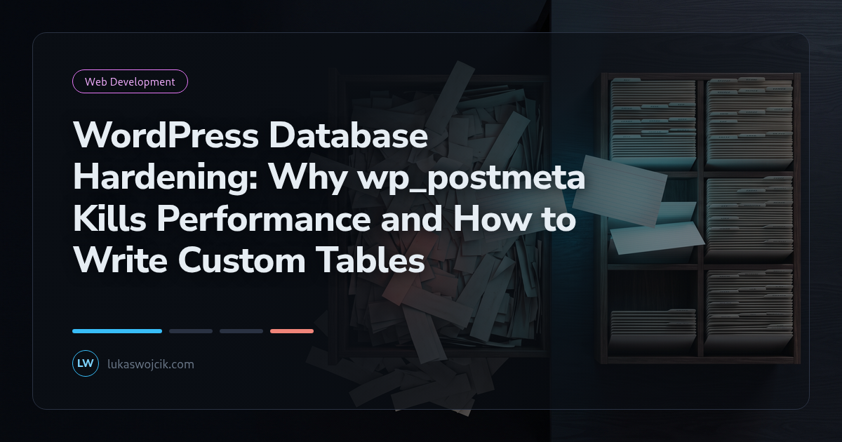 WordPress Database Hardening: Why wp_postmeta Kills Performance and How to Write Custom Tables