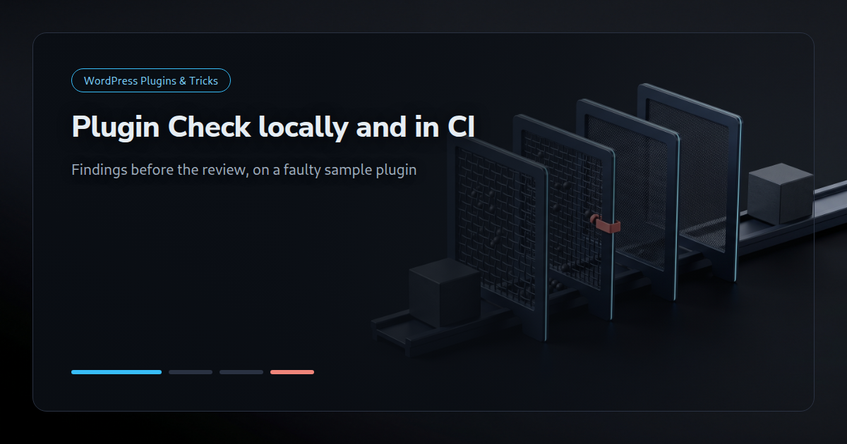 Plugin Check locally and in CI: findings before the review