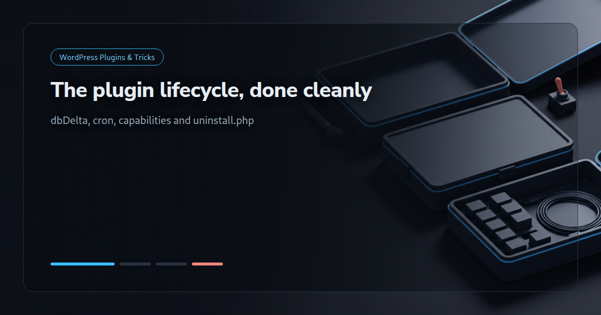 Activation, deactivation, uninstall: the plugin lifecycle