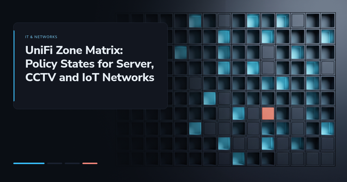 UniFi Zone Matrix: Policy States for Server, CCTV and IoT Networks
