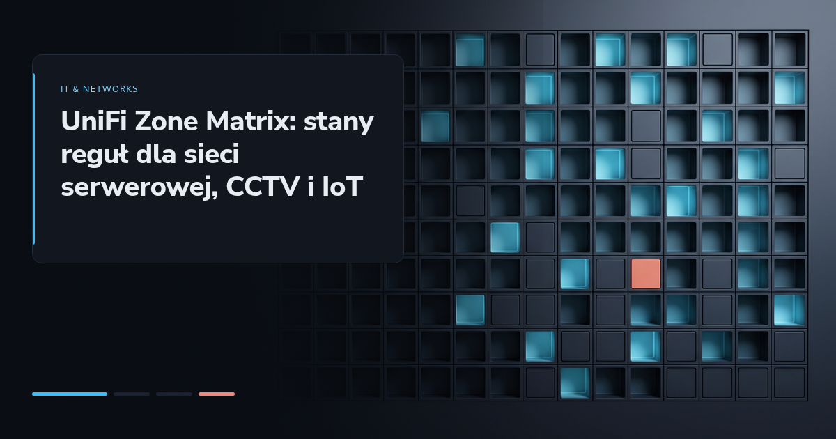 UniFi Zone Matrix: stany reguł dla sieci serwerowej, CCTV i IoT
