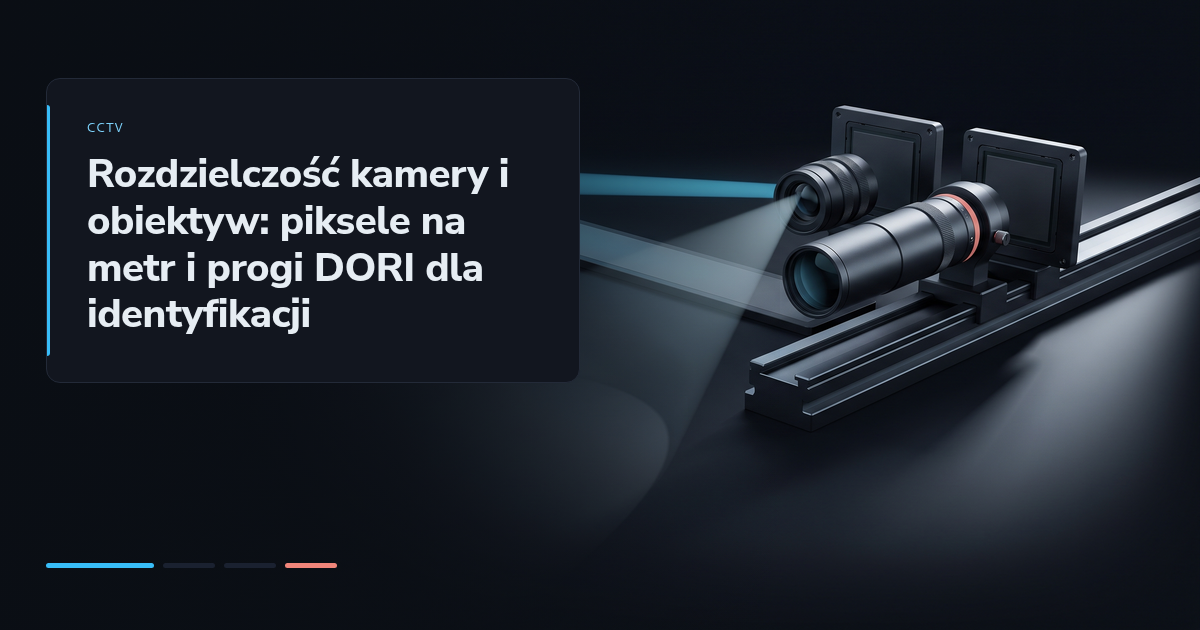 Rozdzielczość kamery i obiektyw: piksele na metr i progi DORI dla identyfikacji