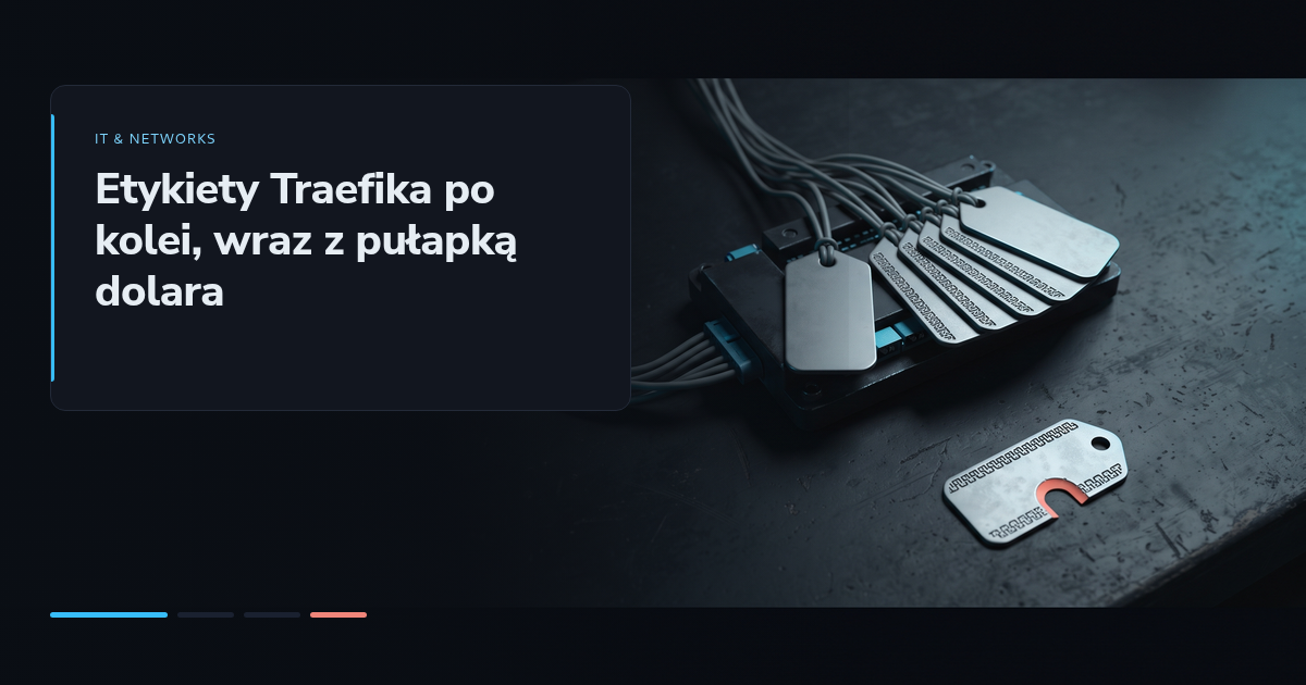 Etykiety Traefika po kolei, wraz z pułapką dolara
