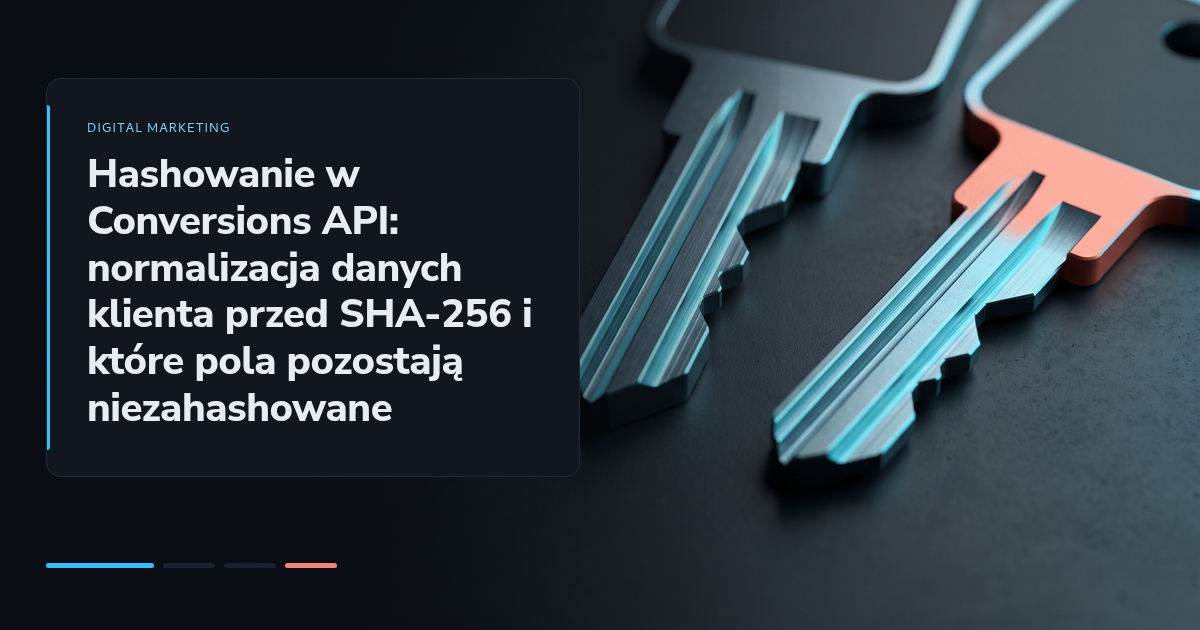 Hashowanie w Conversions API: normalizacja danych klienta przed SHA-256 i które pola pozostają niezahashowane