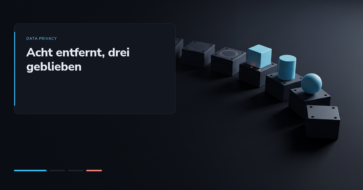 Acht entfernt, drei geblieben