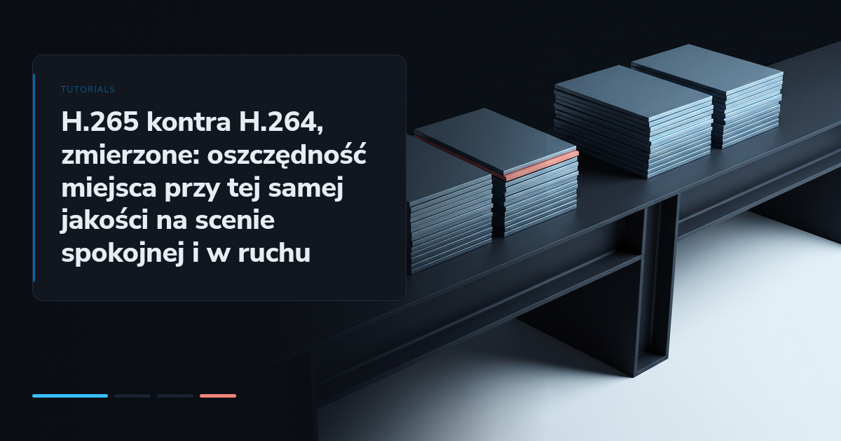 H.265 kontra H.264, zmierzone: oszczędność miejsca przy tej samej jakości na scenie spokojnej i w ruchu