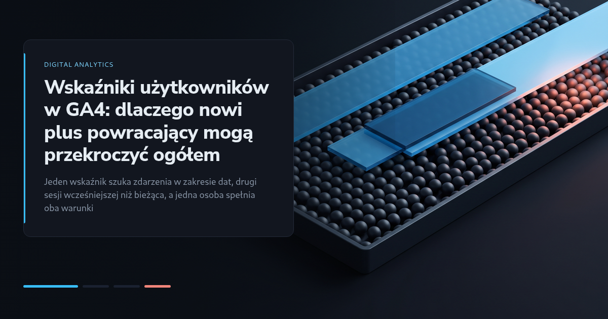 Wskaźniki użytkowników w GA4: dlaczego nowi plus powracający mogą przekroczyć ogółem
