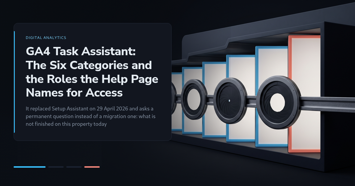GA4 Task Assistant: The Six Categories and the Roles the Help Page Names for Access