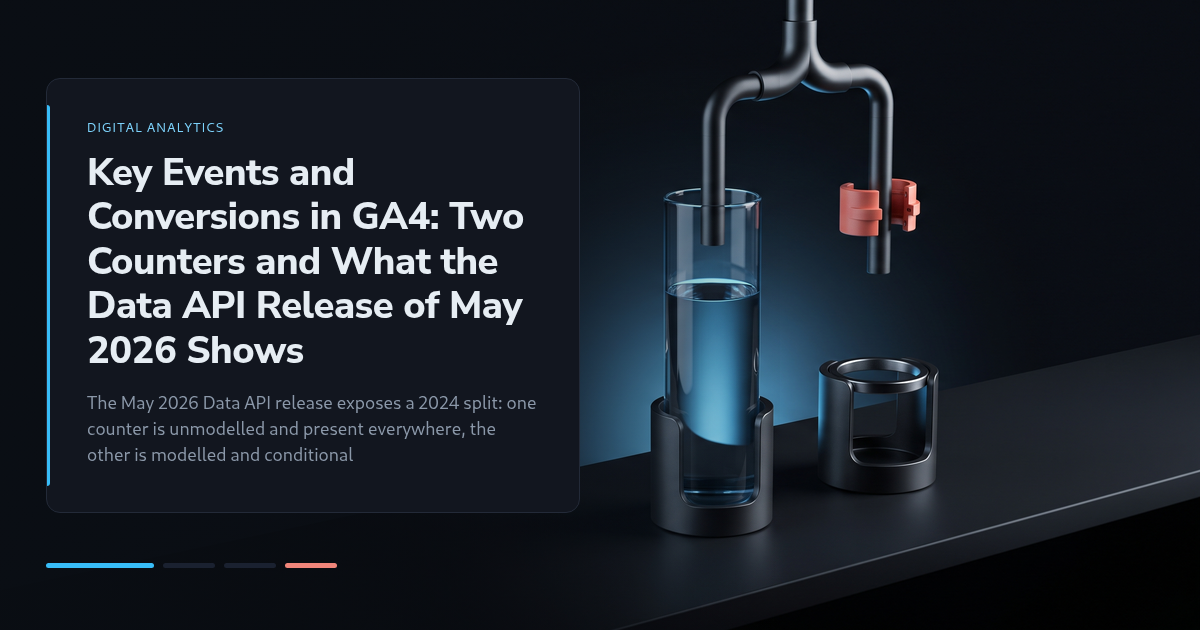 Key Events and Conversions in GA4: Two Counters and What the Data API Release of May 2026 Shows