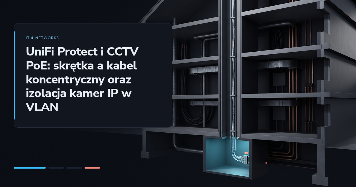 UniFi Protect i CCTV PoE: skrętka a kabel koncentryczny oraz izolacja kamer IP w VLAN
