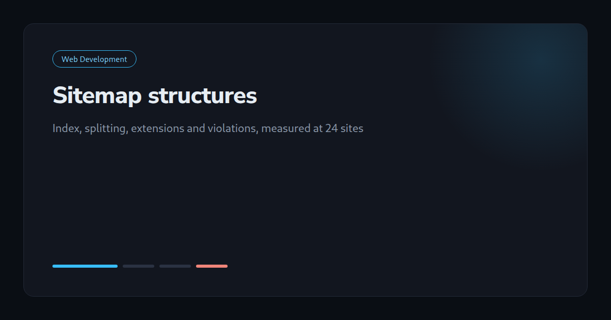 Sitemap Structures Measured at 24 Sites: Indexes, Splitting, Extensions and Violations