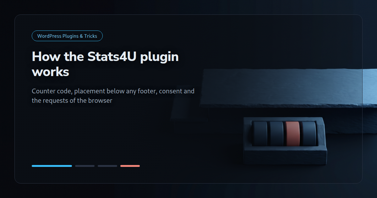How the Stats4U WordPress plugin works: counter code, placement, consent and requests