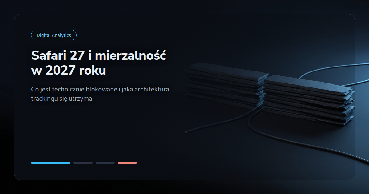 Safari 27 i mierzalność w 2027 roku: co jest technicznie blokowane i jaka architektura trackingu się utrzyma