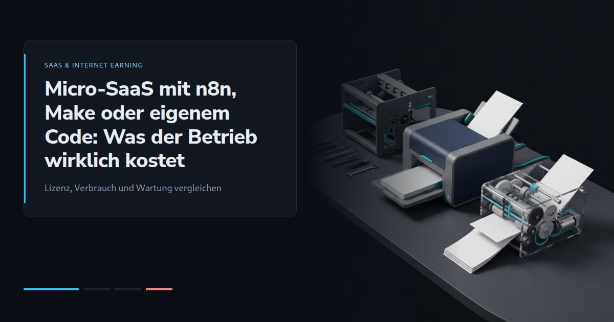 Micro-SaaS mit n8n, Make oder eigenem Code: Was der Betrieb wirklich kostet