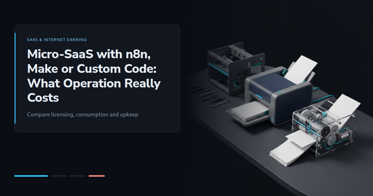 Micro-SaaS with n8n, Make or Custom Code: What Operation Really Costs