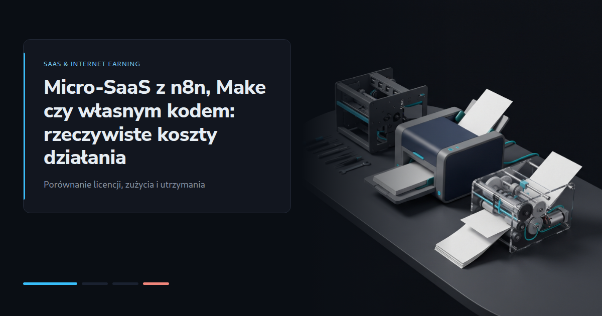 Micro-SaaS z n8n, Make czy własnym kodem: rzeczywiste koszty działania