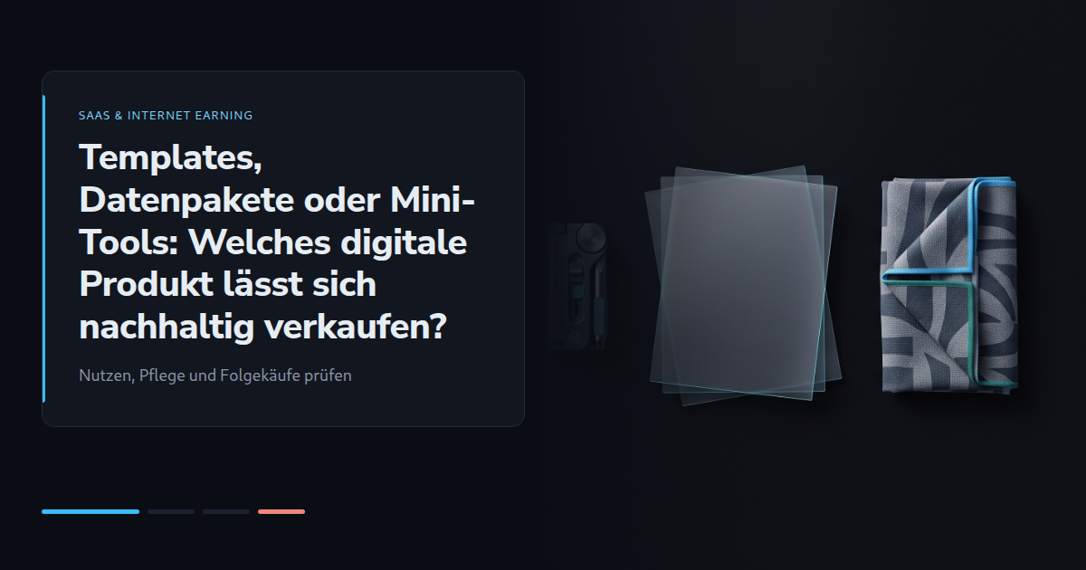 Templates, Datenpakete oder Mini-Tools: Welches digitale Produkt lässt sich nachhaltig verkaufen?