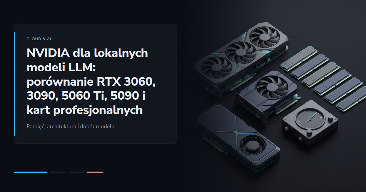 NVIDIA dla lokalnych modeli LLM: porównanie RTX 3060, 3090, 5060 Ti, 5090 i kart profesjonalnych