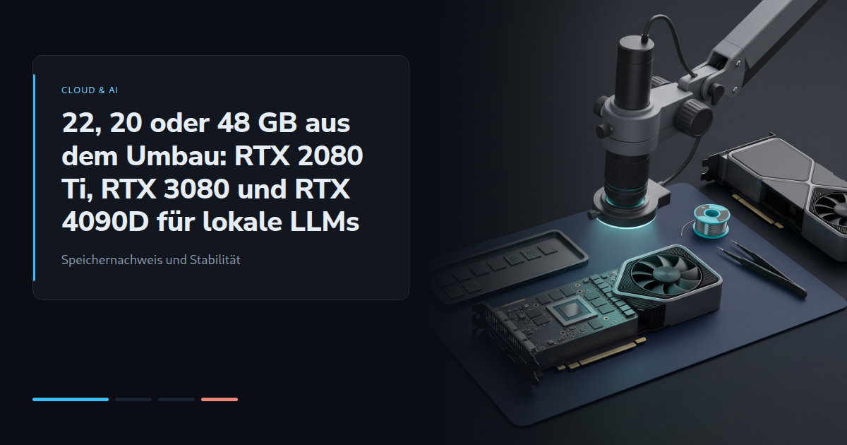 22, 20 oder 48 GB aus dem Umbau: RTX 2080 Ti, RTX 3080 und RTX 4090D für lokale LLMs