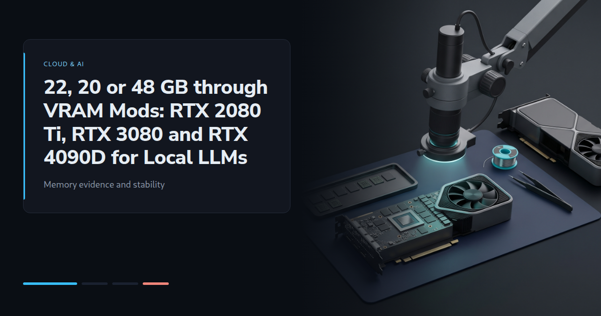 22, 20 or 48 GB through VRAM Mods: RTX 2080 Ti, RTX 3080 and RTX 4090D for Local LLMs