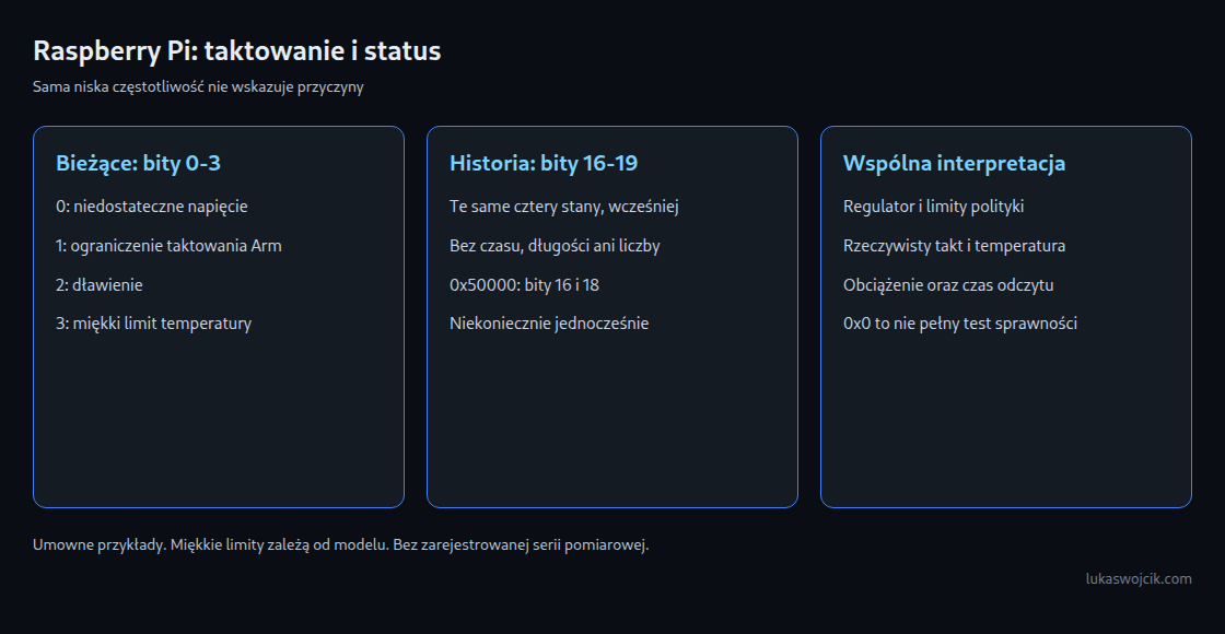 Znaczniki bieżące, historyczne i ograniczenia diagnozy to odrębne informacje.