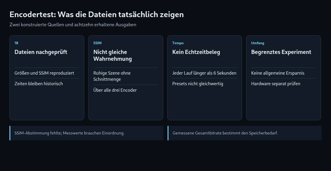 Encodervergleich: Dateien, Messbereiche, Laufzeit und Grenzen