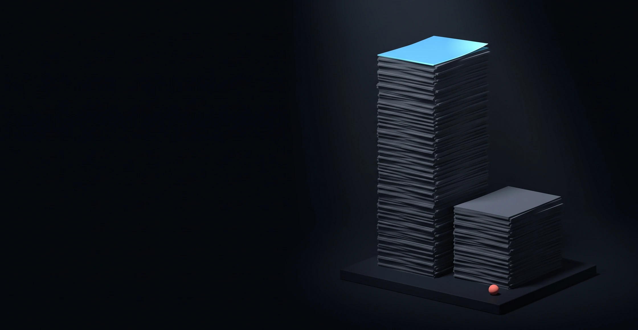 Symbolic comparison of tall and short stacks; no measured scale
